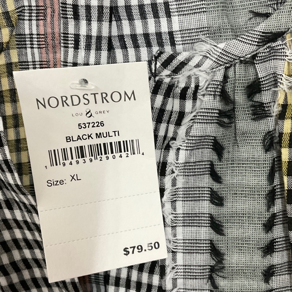 556 - Lou & Grey NWT Striped Blouse with Earthy Tones, Size S & XL - Picture 7 of 7